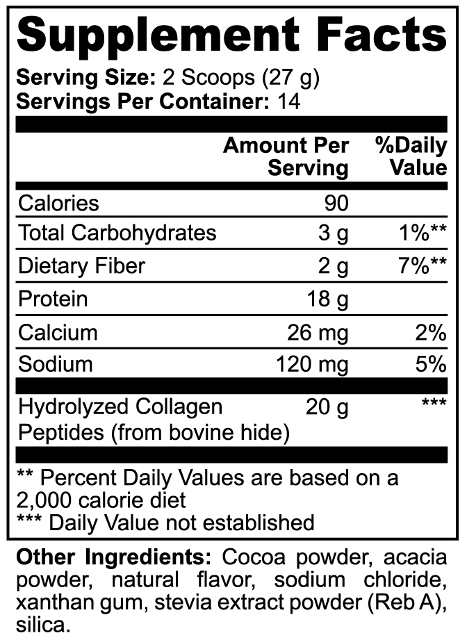 Grass-Fed Hydrolyzed Collagen Peptides (Chocolate)