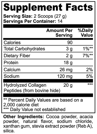 Grass-Fed Hydrolyzed Collagen Peptides (Chocolate)